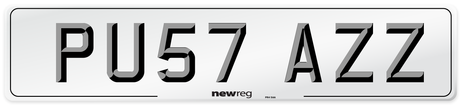 PU57 AZZ Number Plate from New Reg